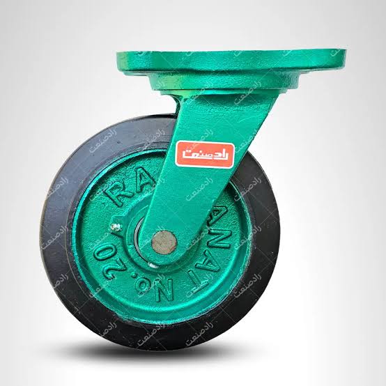 چرخ چدنی لاستیکی ثابت